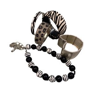 Black, White and Silver Jewelry Lot